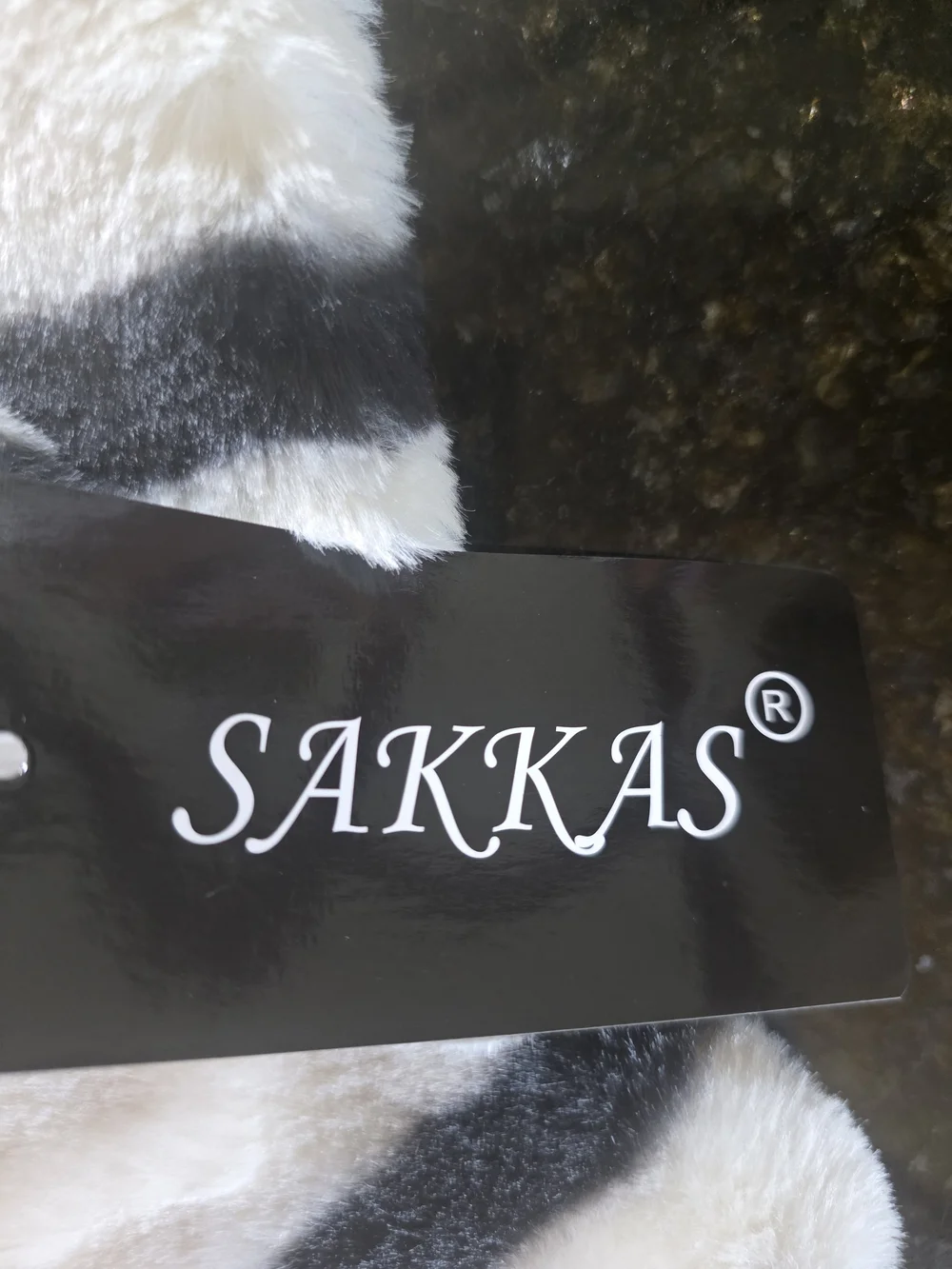 Sakkas Cream Plush Scarf with Black Stripes